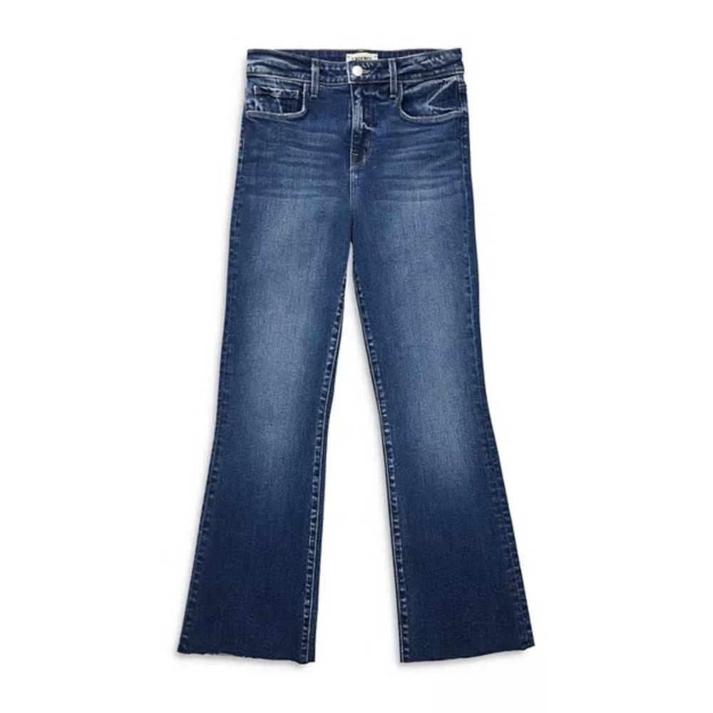 L'AGENCE Kendra High Rise Cropped Flare Jeans Women 30 Laredo Blue Denim 2651D18